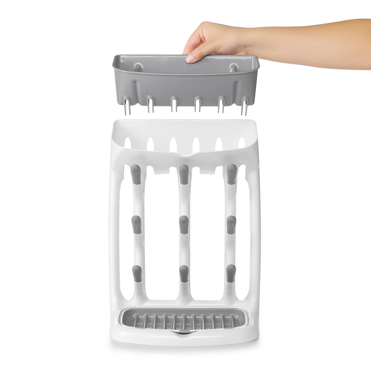 Oxo Tot On-the-go Drying Rack With Bottle Brush - Gray : Target