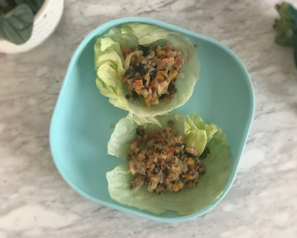Asian inspired pork in lettuce cups recipe