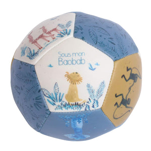 Vinyl soft ball for newborn with lions, giraffes and monkeys prints